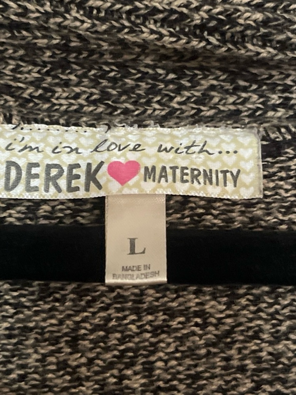 Derek Heart Maternity Sweater - Black and Cream Knit